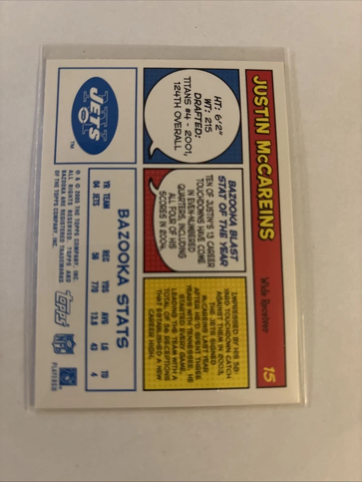 2005 Topps Bazooka - Justin McCareins #15 Blue - Image 2 of 2