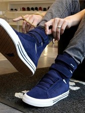 Sneakers alte uomo Mumu Supra Society blu notte scamosciate - blu e bianco