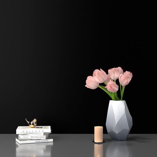 Thick Black Peel and Stick Wallpaper 15.7''x315'' Black Contact Paper Self Ad...