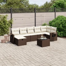 Garden Sofa Set Brown Poly Rattan Large Modular Garden Sofa Set