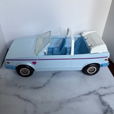 Vintage Blue 1981 Barbie Heart Family Car VW Cabriolet Convertible - Trunk