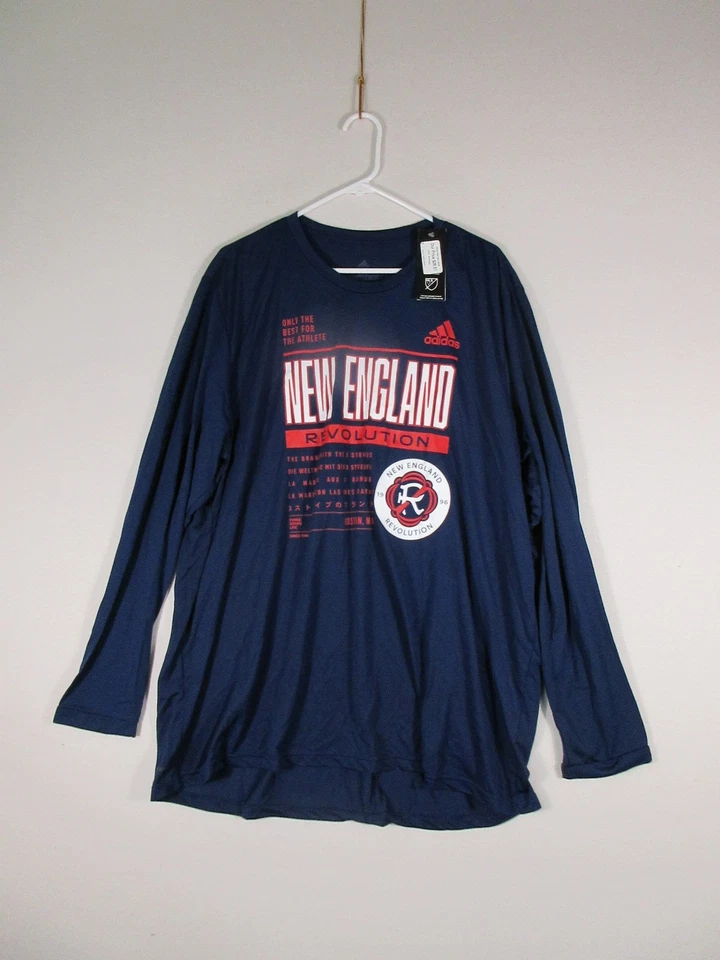 Adidas Mens New England Revolution Gear Revolution T-Shirt Size 2XL Blue - Image 2 of 4