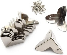 12-Pack 0.87inch Mini Jewelry Box Corner Protectors, Metal Edge Covers - Silver