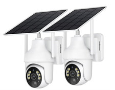 Pack 2 Cámaras WiFi Solar 2K Exterior 360° ...
