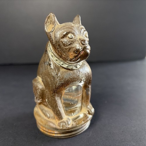 Vintage 1930s French Bulldog Boston Terrier Glass Candy Container Figurine