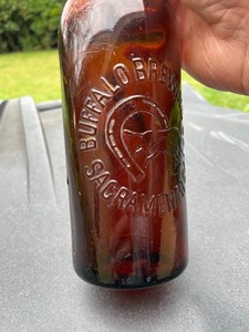 BUFFALO BREWING CO. SACRAMENTO, CAL. EARLY BUFFALO JUMPING HORSESHOE 1900'S NICE
