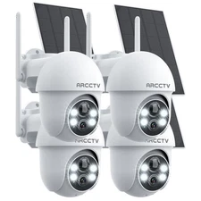 ARCCTV 4Pack Wireless Security Camera Outdoor 4MP WIFI PTZ Solar Battery Powered