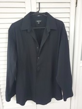 Men's Claiborne Black Size 17.5, 34-35 No Iron Dress Shirt