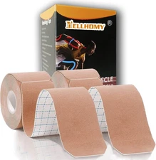 2 Rolls 5cm*5m Kinesiology Tapes Precut Waterproof Tapes for Muscle Pain Relief