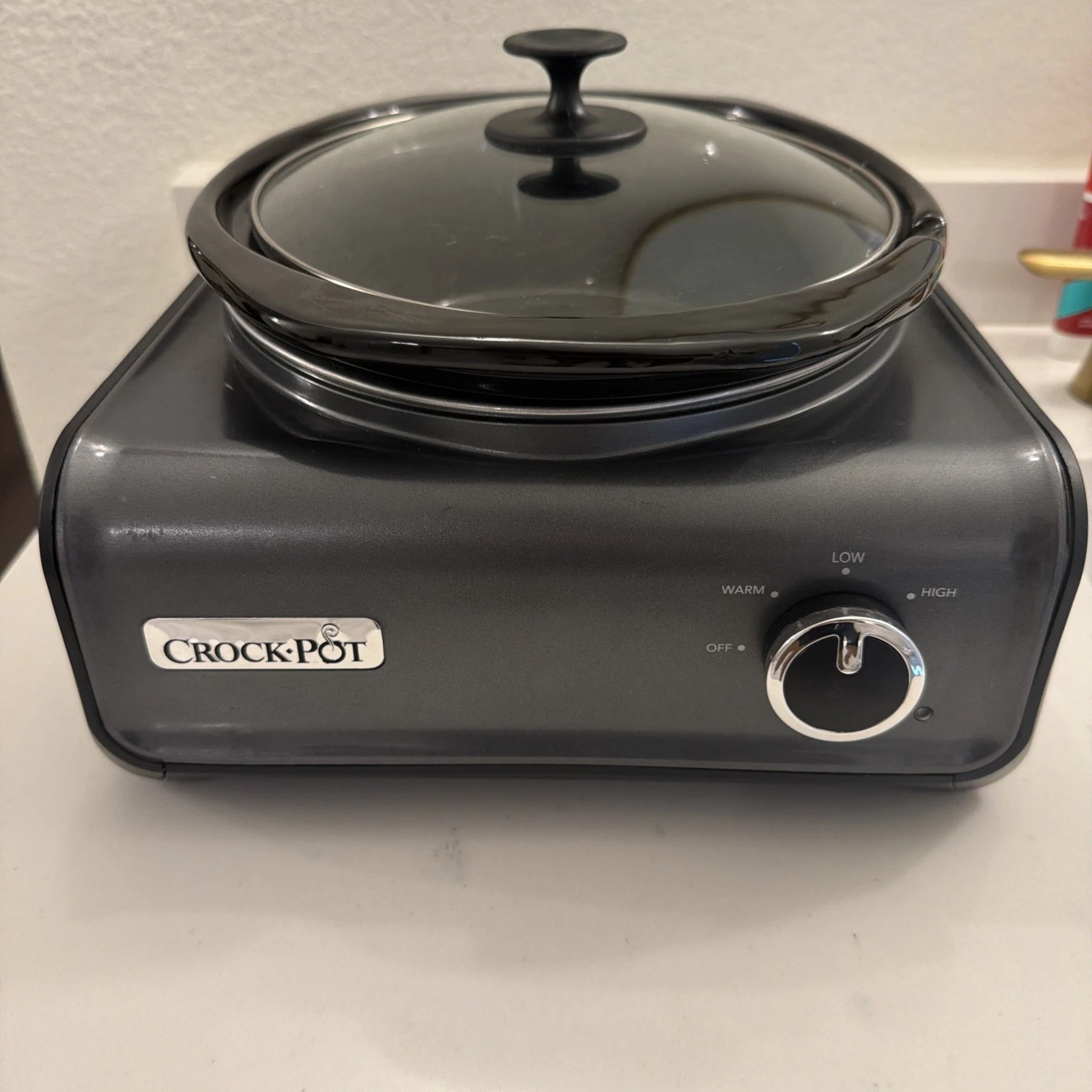 Crock Pot Hook Up 3.5 Qt Oval Slow Cooker SCCPMD3-CH Black Gray Works