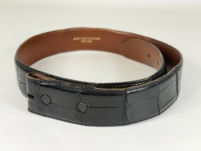 Barry Kielselstein-Cord Genuine Black Alligator  Belt Strap BARRY KIESELSTEIN-CORD Vintage Alligator Belt with Sterling  main image 3