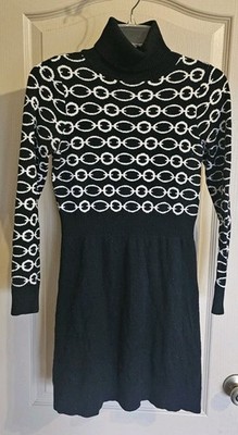 Vintage Original Milly Of New York Turtle Neck Long Sleeve Dress Medium