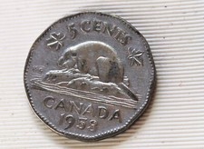 1953 NSF Canada 5 Cents Elizabeth II