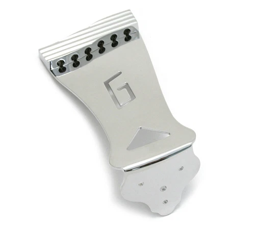 Genuine Gretsch G Chrome Guitar Fixed Trapeze Tailpiece w/Screws 006-2745-000