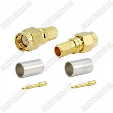 50x SMA Male Plug Crimp Attachment RF Connector for LMR240 RG59 RG8X Coax Cable