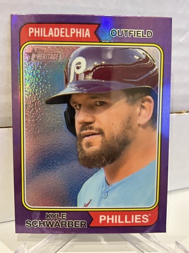 2023 Topps Heritage Kyle Schwarber Purple Refractor Philadelphia Phillies #174