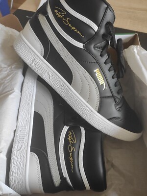 Puma x Ralph Sampson Gr.37 Schwarz/Grau Leder Damen Sneaker Mid Neu UVP:120 