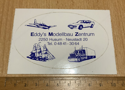 Alter Aufkleber Eddy's Modellbau Zentrum Husum, ca. 10,7 x 7,7 cm