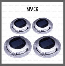 4 Pack Solar Road Path Deck Dock Warning Lights with 8 Bright White LED