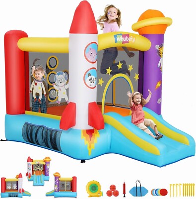 Inflatable Bounce House for Toddler Astronaut Theme Small Jumping House w/Blower
