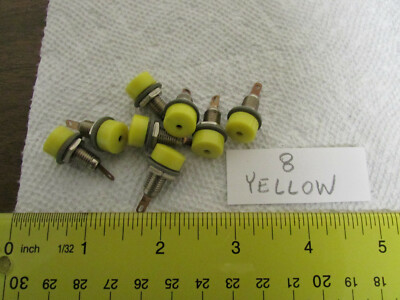  8 Pieces -- Yellow HH SMITH 1509-xxx TIP JACK SOLDER TAB NOS