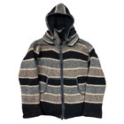 Vintage Nepal Knit Hoodie Wool Sweater Full Zip Jumper Multi Mens Medium
