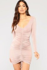 Fashion Nova Shimmer Dress - Blush S