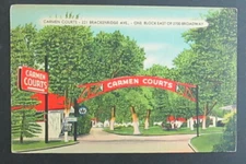 Carmen Courts Brackenridge Avenue San Antonio TX Unposted Linen Postcard