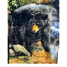 Black Bear Throw Blanket 35x66 Plush Fleece