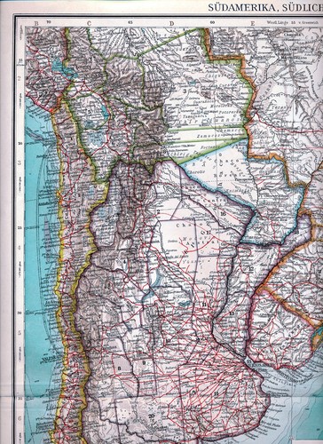 Buenos Aires Montevideo 1930 orig. Atlas-Karte Chile Brazil Bolivia Rio Arica UY - Picture 2 of 5