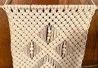 Macramé Beige Knotted String w/Wooden Beads 31" x 13.5" Boho/Hippie Wall Hanging — photo 4