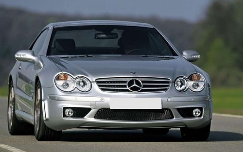 SL Type Front Grille For Mercedes-BENZ R230 W230 Convertible Gloss Black 03-06 - Picture 6 of 6