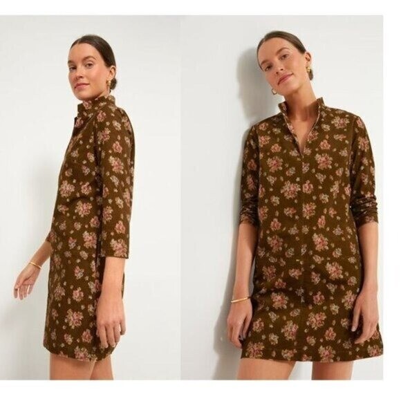 green corduroy clifton dress Green Corduroy Button Down Collared Maternity Dress main image 0