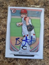 Ben Lively Signed 2014 Bowman Prospects Auto Rc Cincinnati Reds BP66