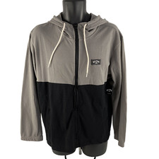 New Mens Billabong Full Zip Abner Hoodie Jacket Sz S NWT Gray Black 80