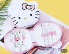 Hello Kitty 7pcs Manicure Set - Stainless Steel Nail Clippers Grooming Tools w