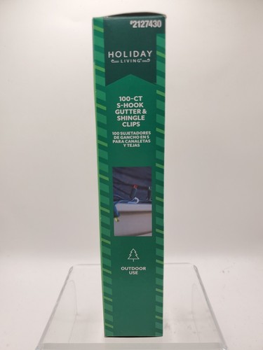 Holiday Living 100 Count S-Hook Gutter & Shingle Clips Roof Hangers 2127430 New! - Picture 4 of 4