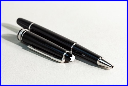 PIX Platinum MONTBLANC CLASSIQUE 163 Meisterstück Rollerball Pen + NEUE MINE - Bild 4 von 5