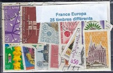 France Europa 25 timbres différents oblitérés