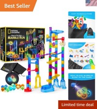 Interactive Glowing Marble Run with 15 Glass Marbles STEM Fun for Children