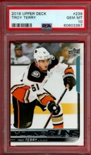 2018-19 UPPER DECK TROY TERRY YOUNG GUNS #239 ROOKIE PSA 10 RC YG UD