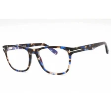 Tom Ford Unisex Eyeglasses Shiny Blue Plastic Rectangular Frame FT5662-B 055
