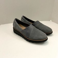 Clarks Loafer Slip On Wedge Platform Sharon Pump Lightweight Comfort Travel Grey