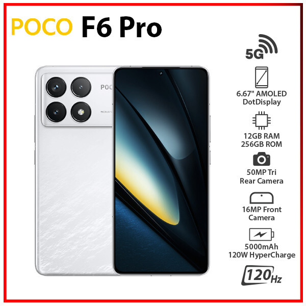 Unlocked) Xiaomi POCO F6 Pro 5G WHITE 12GB+256GB Dual SIM