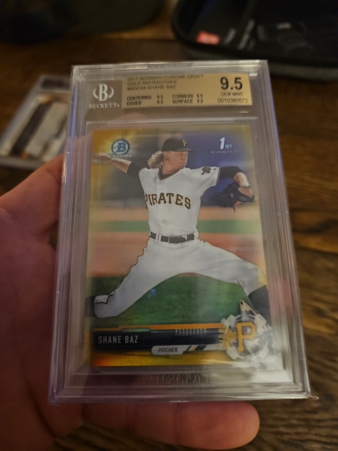 2017 Bowman Draft Chrome Auto Shane Baz Gold Refractor /50 BGS 9.5 Gem Mint TRUE