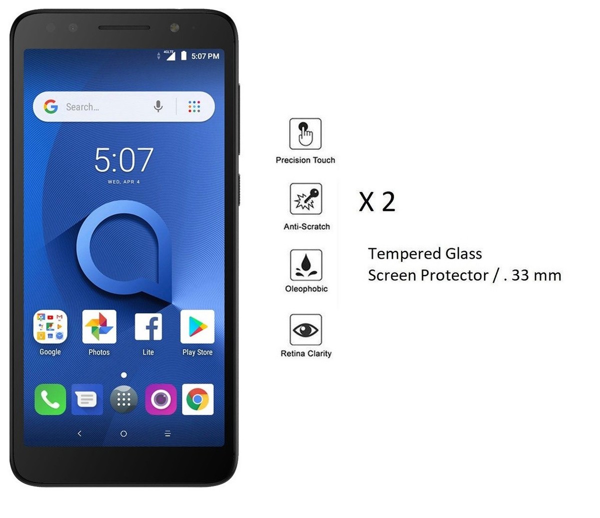 x Tempered Glass Screen Protector for Alcatel TCL LX A502DL