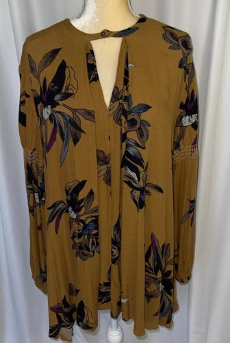 Free People ‘Tree Swing’ Amber Long Sleeve Tunic Size S - Picture 2 of 15