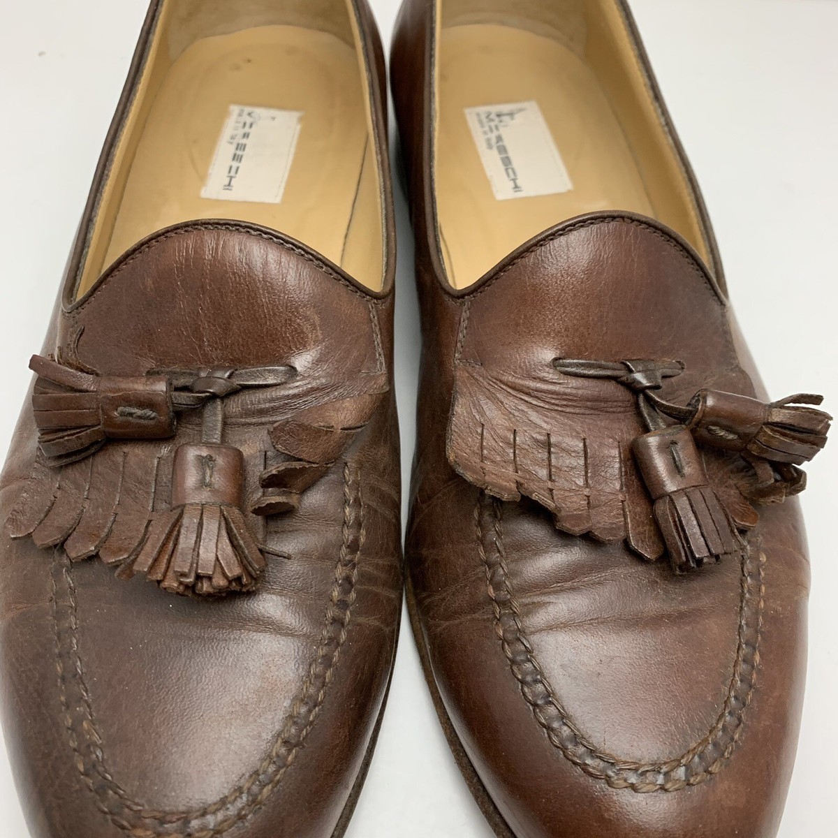 Moreschi Men Size 10.5 Dark Brown Leather Tassel Pull On Loafer Dress Shoes Tassel Loafers Dark Brown | Handcrafted Leather | 3DM Lifestyle main image 2