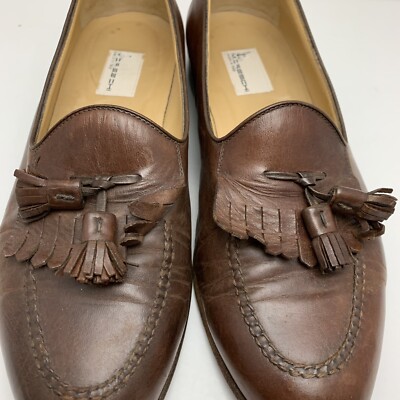 Moreschi Brown Leather Kiltie Tassel Loafers Dress Shoes  display picture 1