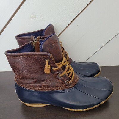 Sperry Top-Sider Womens Waterproof Rubber Duck Boots Leather